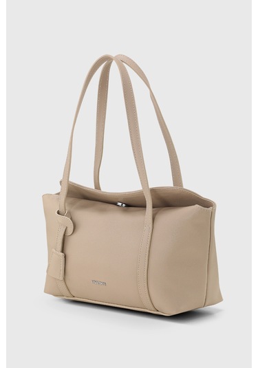 Krem Kapaklı Bowling Omuz Çantası 270 Krem