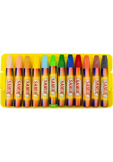 Samur Plastik Kutulu Pastel Boya 12 Renk