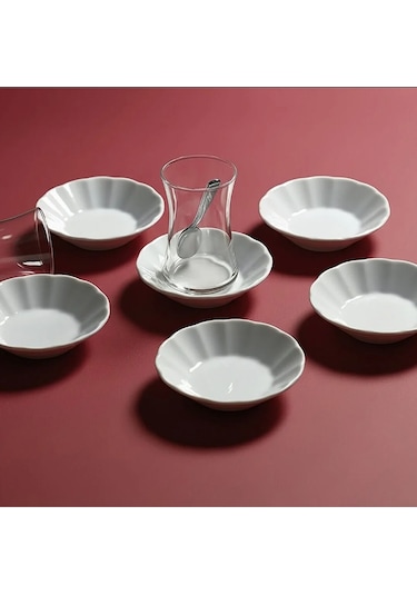 Güral Porselen Acem Beyaz 6'lı Çay Tabağı 10 cm AC10CT00