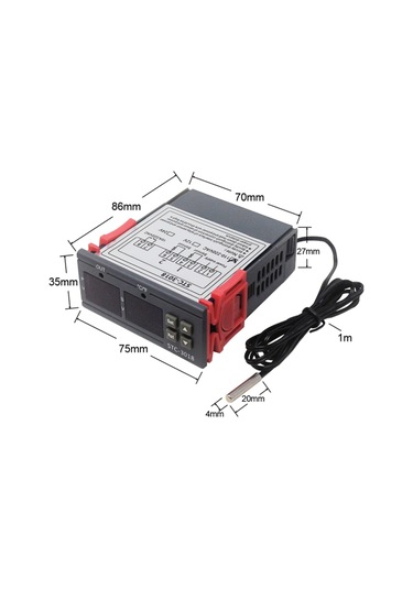 Moveevo Stc-3018 Dijital Sıcaklık Kontrol Cihazı, Ntc Sensörlü, -55 C 120 C Aralığı, 110-220v, Abs Malzeme