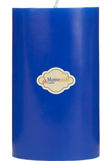 Okyanus Kokulu 7x10 Mavi Renk Silindir Mum Mavi