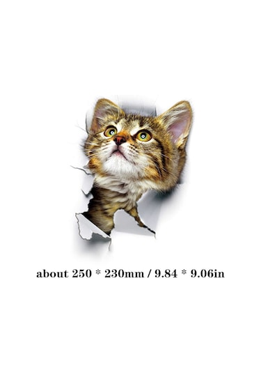 Vkemall 3d Gerçekçi Kedi Desenli Su Geçirmez Otomatik Yapışkan Pvc Duvar Sticker - Xh2005 Modeli Diğer