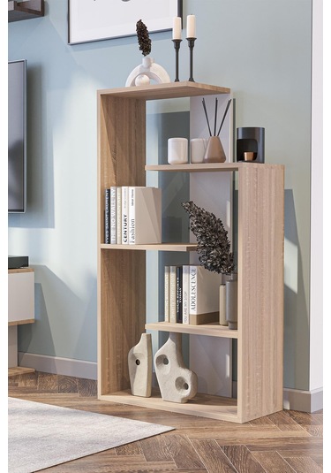 Luma Kitaplık Beyaz Meşe Beyaz - Meşe