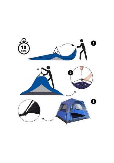 Where Tomorrow Fenstern Otomatik Çadır-mavi Mavi