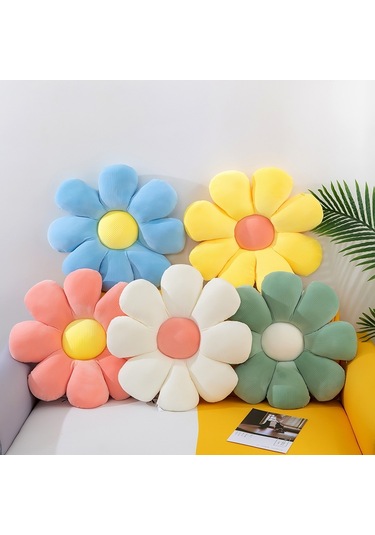 Sones Küçük Papatya Çiçek Yumuşak Elastik Yastık 72cm Beyaz