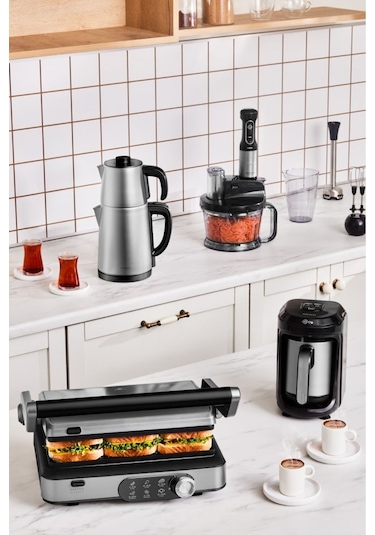 Karaca Gurme Premium Inox Evlilik Paketi Tost, Kahve, Çay Makinesi Ve Mutfak Robotu Chrome