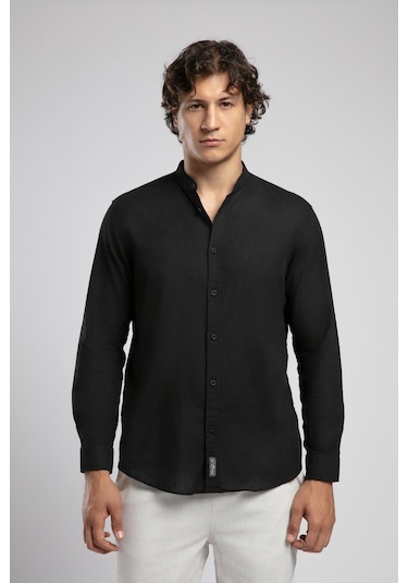 Lee Cooper Julsa Erkek Uzun Kol Dokuma Gömlek-19760 Siyah