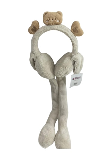 Recos Çocuk Peluş Figürlü Oynar Kulaklı Hareketli Sesli Kışlık Kulaklık Rcs.akhv.2025 Bej