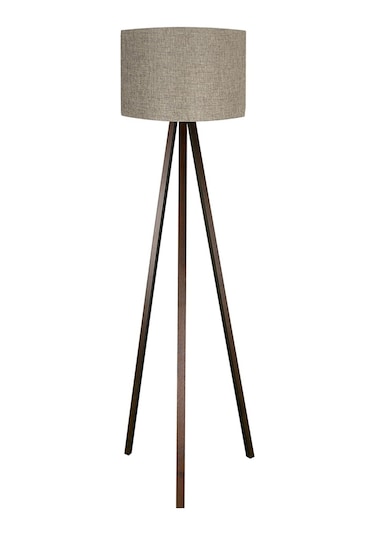 3 Ayaklı Lambader Kumaş Başlık Bej Kahve Ly542