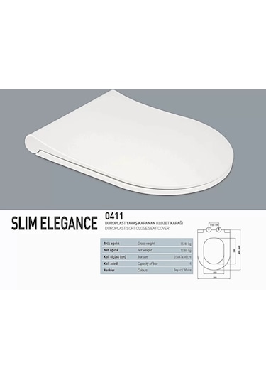 Nkp Slim Elegance Duroplast Yavaş Kapanan Klozet Kapağı - Nkp0411