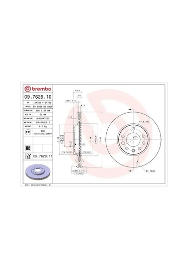 Opel Astra H Fren Diski On 2004-2013 Brembo 09762910 2adettir
