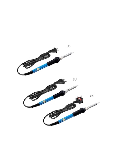 Geeroyoo 60w Isıtma Regülüye Edilebilir Kaynak Demiri + 5 Adet Değiştirilebilir Uç, 200-450 C Aralığı, Büyük İngiliz Standartı 220v, Elektronik Tamir Ve Dıy İçin