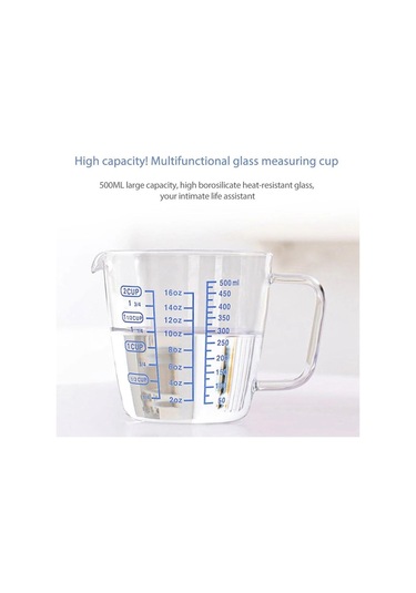 Borosilikat Cam Ölçüm Fincan Şeffaf Ölçekli Şeffaf Kupa Espresso Kahve Suyu Tek Ağızlı Drinkware Fincan 250ml
