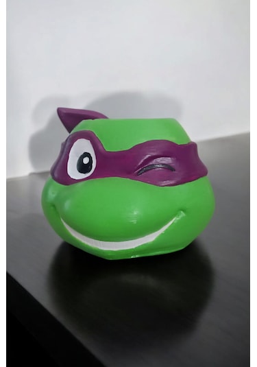 Ninja Kaplumbağa Şeklindeki Kalemlik Farklı Karakter 7x10 Cm Mor