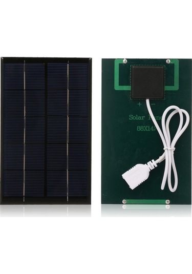 Pazly 2.5w/5v Taşınabilir Usb Güneş Şarj Cihazı Monokristalin Panel Kamp Seyahat Şarjı