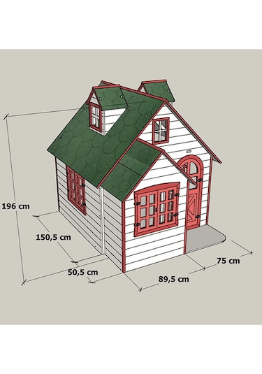 Mandu Ahşap Çocuk Oyun Evi Playhouse Beykoz