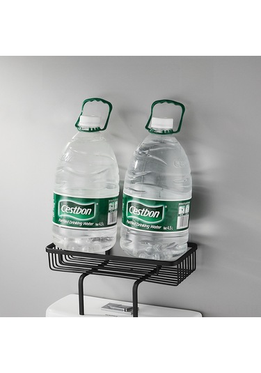 Teltree Danle Marka Duvarlı Tuvalet Depolama Rafı - Alüminyum Materyal, Delme Yok Kurulum, Çok Amaçlı Banyo Gereçleri Saklama Siyah Diğer