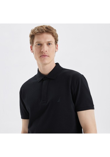 Nautıca Erkek Siyah Slım Fıt Kısa Kollu Polo K35062T 0Tb Siyah