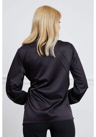 Dparis Leopar Garnili Anvelop Saten Gömlek