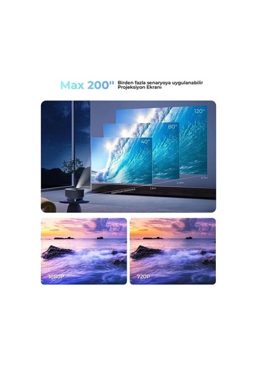 4k Desteği Otomatik Netleme 5ghz Wifi Kablosuz Bağlantı Google Lisanslı Premium Projeksiyon Cihazı-120044