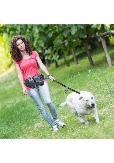 Konesam Mavi Outdoor Spor Çantası - Yürüyüş, Koşu, Fitness Ve Köpek Turları İçin Tasarlanmış Bel Çantası Köpek İpi Dahil Değil Mavi