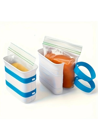 Brightnova Faridabio 2pcs Yığınlanabilir Dondurucu Gıda Blok Yapıcı Tepsiler Yemek Hazırlama Çorba Sos İçin