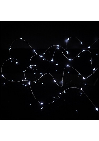 Dianziye Led Işık Zinciri 10m Gümüş Bakır Tel 100 Ampul Dışarı/içeri Kullanıma Uygun Noel Ağaçları Bahçe Dekorasyon Işıkları Beyaz