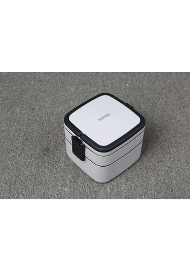 Ruicoo 1.3l Plastik Yemek Kutusu, 2 Katlı Tasarım, Taşınması Kolay, Sağlıklı Ve Dayanıklı Gri