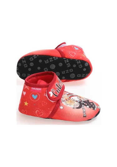 Gezer Kışlık Kız Çocuk Panduf Ayakkabı (554653528) Kırmızı