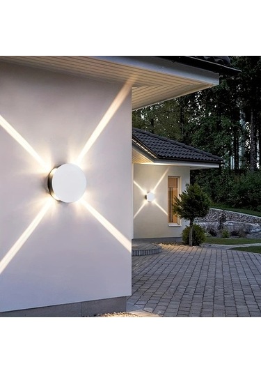 Fastbuy Modern Minimalist Led Duvar Lambası Beyaz 12w Dairesel Kolay Kurulum Alüminyum Kare Oturma Odası Sıcak Işık Beyaz