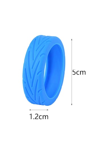 Homyl 4 Parça Bavul Tekerleği Için Sessiz Silikon Koruyucu Mavi