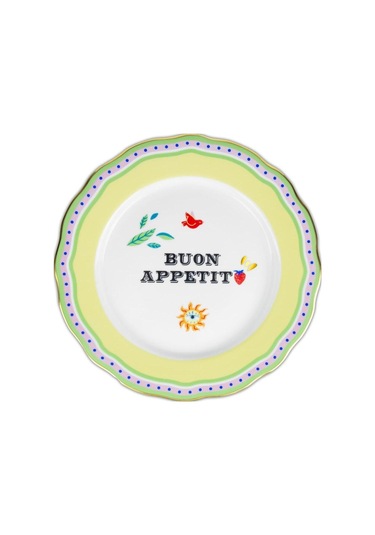 Mamma Mia Buon Appetit Yazılı Yemek Tabağı 28cm Çok Renkli