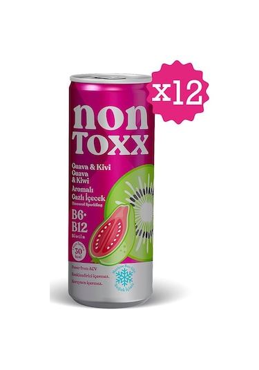 Nontoxx Guava & Kivi Aromalı, Sirkeli, Gazlı İçecek 250 Ml