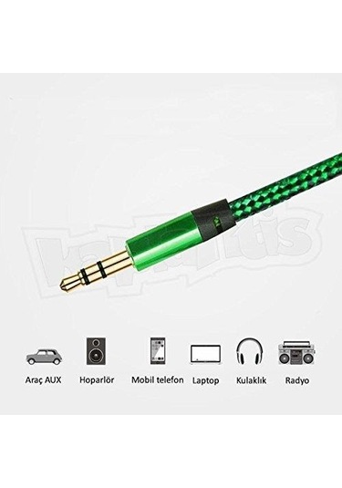 1 Metre Altin Uçlu Stero Stero Aux Ses Kablosu Üst Kalite