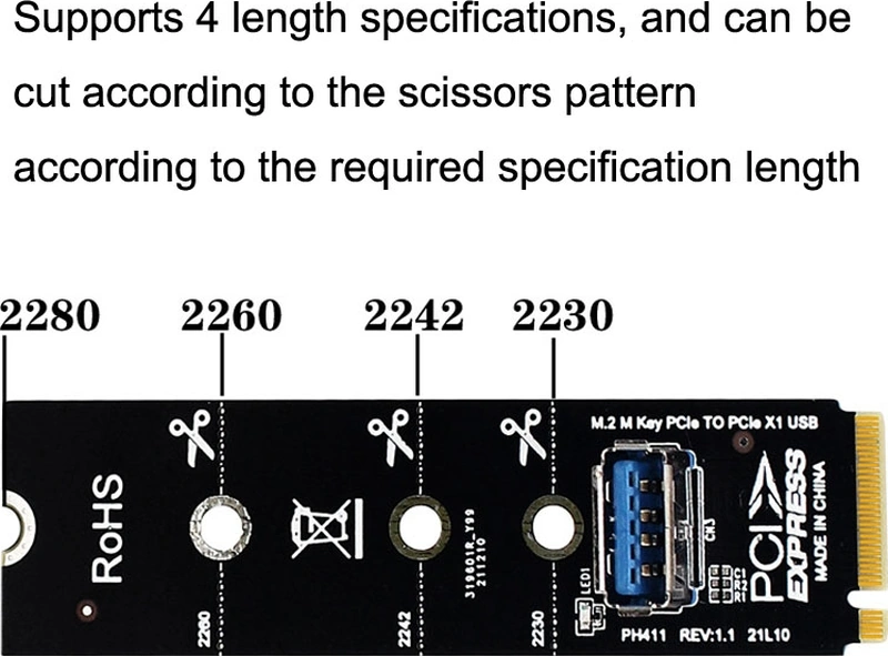 Sones 5 Adet Ngff M.2 Rotor Pcı-e Kanal Usb3.0 Transfer Kartı Grafik Uzatma Transferi Siyah