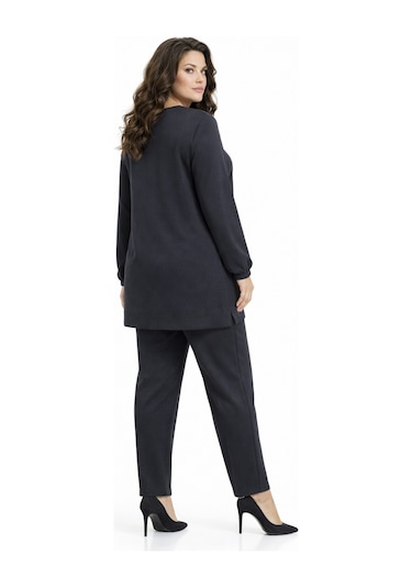 Baglan Kadın Simli Tunik Pantolon Takım Bgl-st05428 Füme
