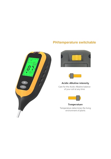 Toprak Ph Ölçer Toprak Nem Ölçer 4'ü 1 Arada Toprak Test Cihazı Nem Işık Ph Sıcaklık Çimler Çiftlik Bitkileri Otlar