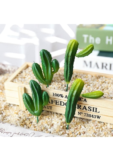 Sones 2 Adet Yapay Mini Kaktüs Bahçe Peyzaj Ev Ofis Dekorasyonu, Stil: İki Peri Sütunu