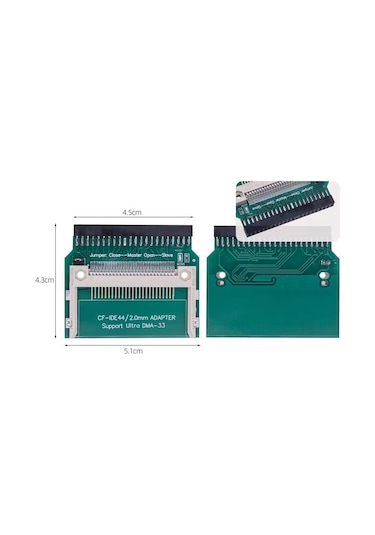 Cf Ide 2.5 İnç Hdd Konektörü Cf Ide Kompakt Flash Bellek Kartı Adaptörü