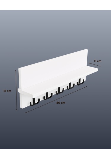 Portmanto Duvar Askılığı Beyaz Beyaz