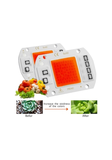 Cob Çip Led Büyümek Işık Phyto Lamba Ac 220v/110v 20w 30w 50w Tam Spektrum Büyüme İçin Sürücüye Gerek Yok Çiçek Fidesi Bitki Yetiştirme Diğer