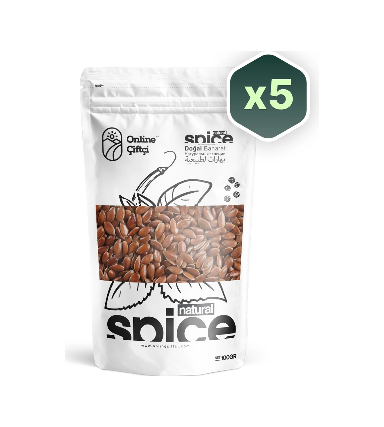 Online Çiftçi Keten Tohumu 5 x 100 G