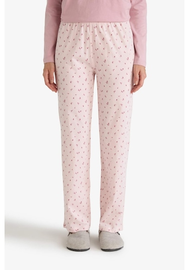 Defacto Pijama Takımı Regular Fit Uzun Kollu Üst Desenli Uzun Alt-fall İn Love G0229ax25aupn364 Pembe