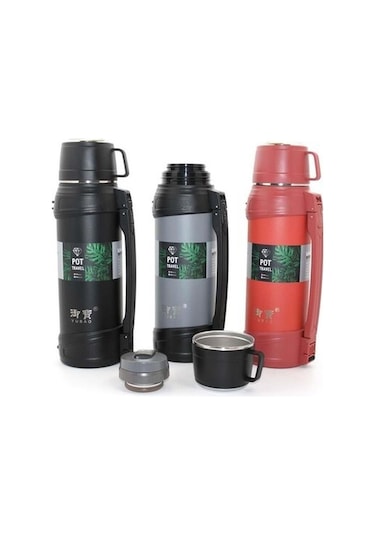 Himarry Paslanmaz Çelikçift Katmanlı Termos 2.0 Lt Siyah - Yeşil