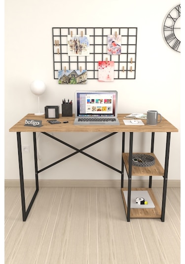 Bofigo 2 Raflı Çalışma Bilgisayar Masası 60 x 120 CM Çam