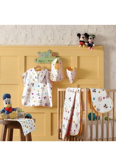 Disney Mickey Baby Pamuk Lisanslı Müslin Panço-Çok Renkli