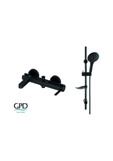 Gpd Mbb165 Gildo Siyah Banyo Bataryası + Sürgülü Duş Seti Siyah