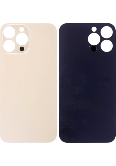Apple Uyumlu iPhone 13 Pro Max Arka Pil Batarya Kapağı - Lens Hariç Gold