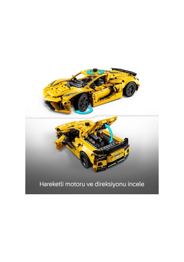 LEGO® Technic Chevrolet Corvette Stingray 42205 - 9 Yaş ve Üzeri Çocuklar için Spor Araba İçeren Oyuncak Yapım Seti (732 Parça)