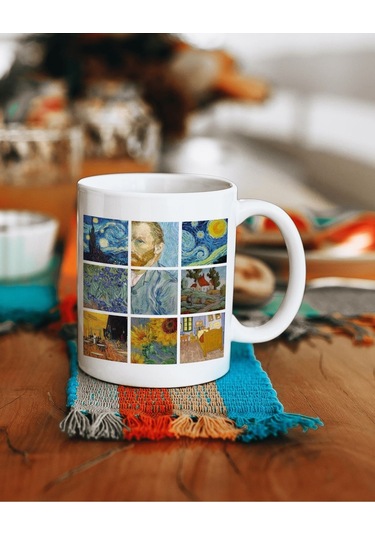 Van Gogh Baskılı Kupa Bardak Çok Renkli